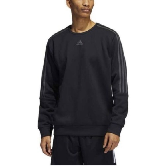 adidas Other - NWT adidas Mens Crew Lightweight Fleece Lined Sweatshirt Size L Black